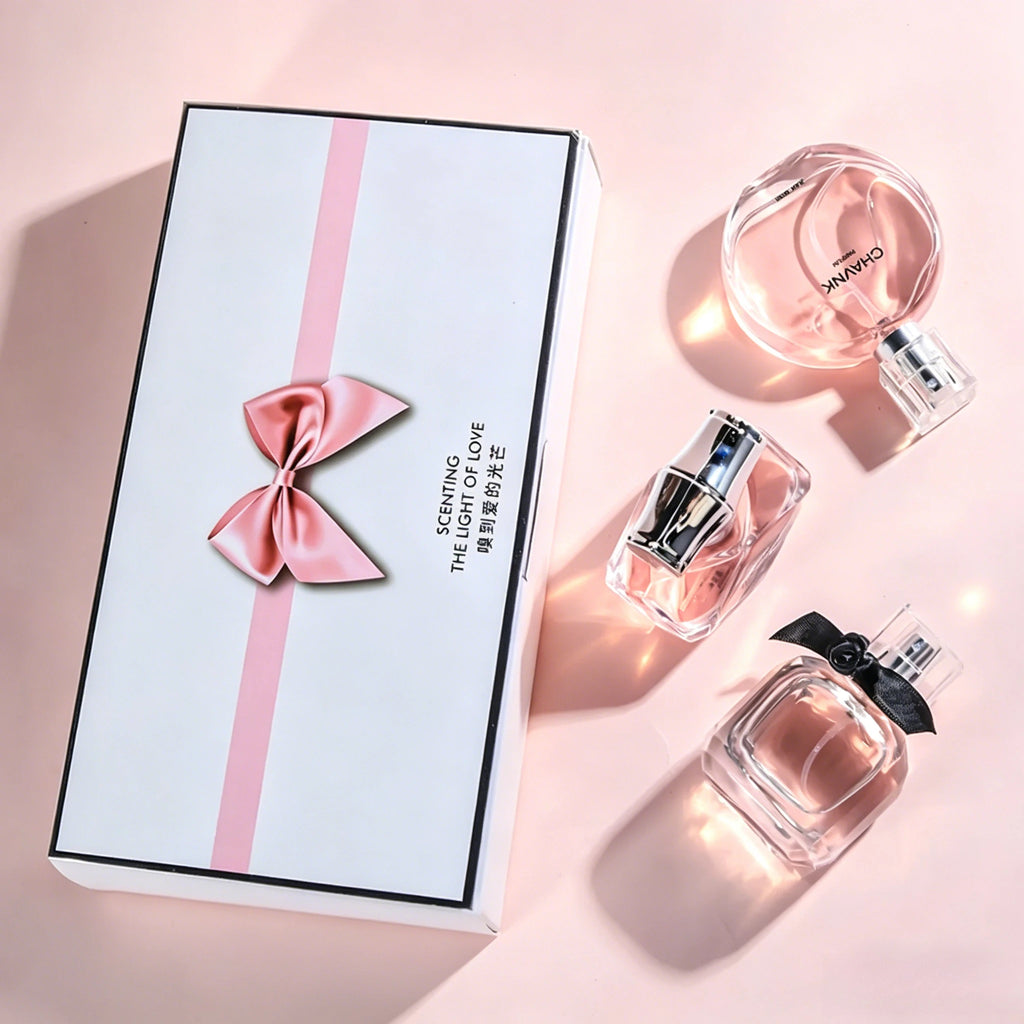 Women EDT Perfume Set 3Pcs Floral Natural Fresh Aroma Long Lasting Fragrance Comparable to Luxury Brand Scent Floral Perfume