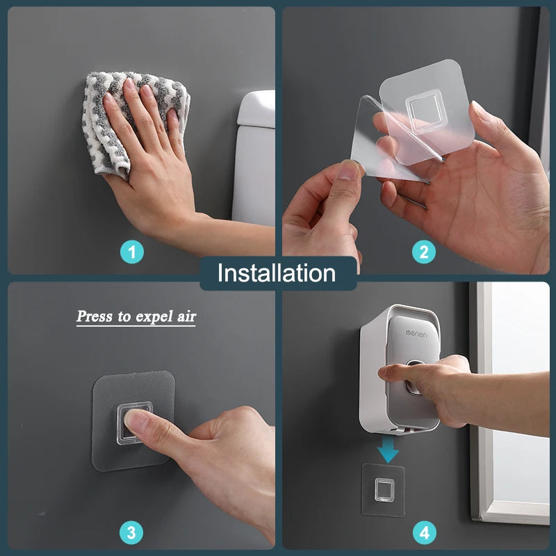No-Drill Wall-Mounted Toothpaste Dispenser
