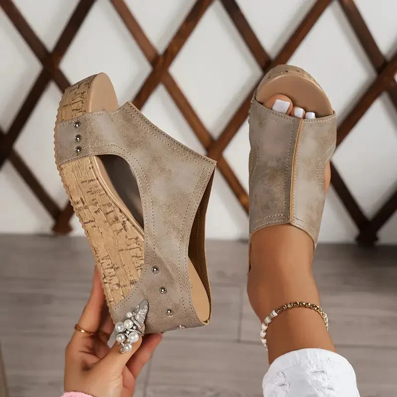 Women Sandals Women Luxury Casual Sandals Roman Open Toe Platform Designer Sandals 2025 New Summer Women Retro Wedges Shoes