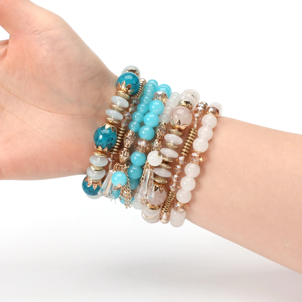 Colorful Bohemian Stackable Beaded Bracelets