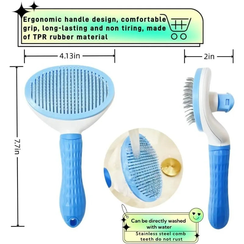 Self-Cleaning Brush-Comb for Dogs and Cats