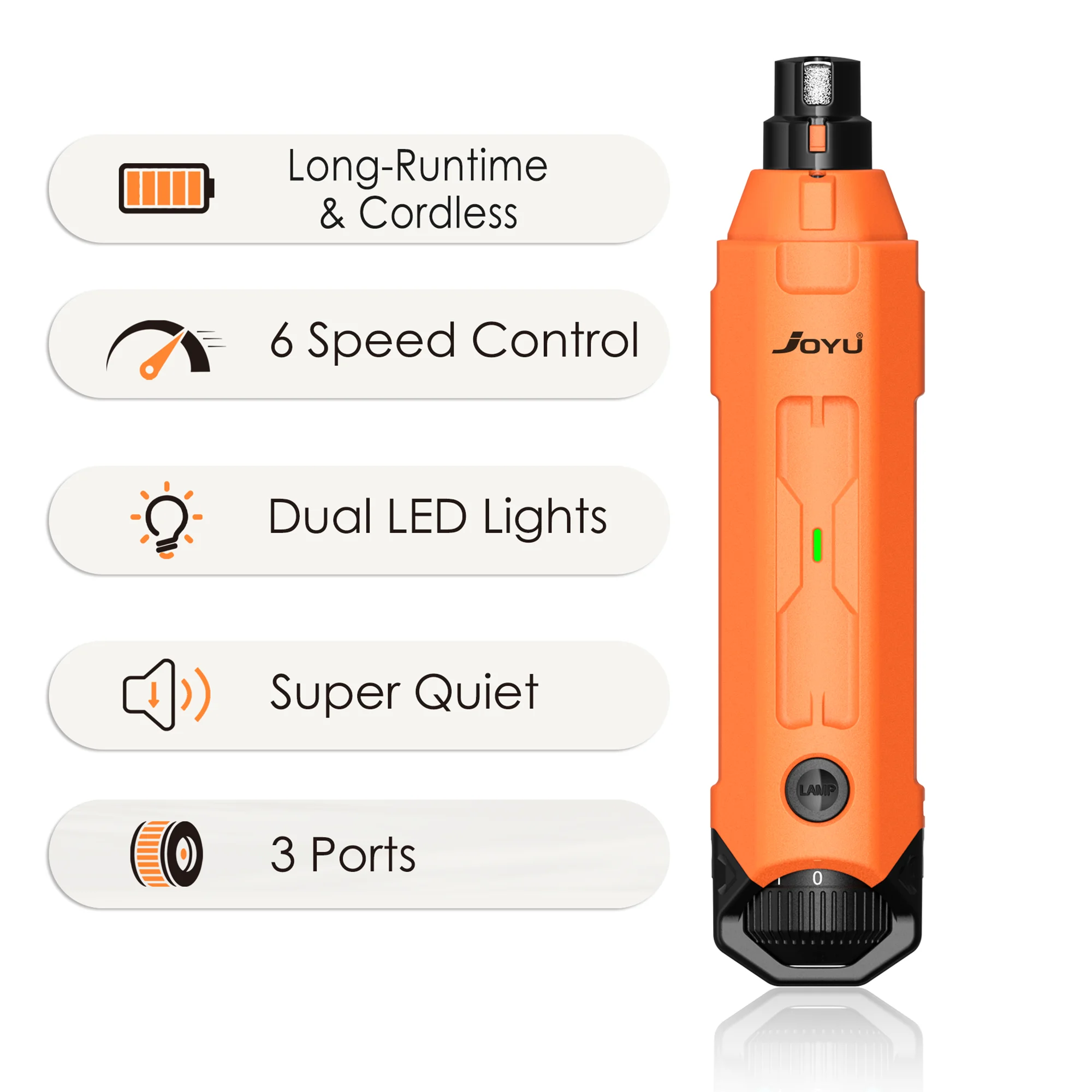 6-Speed Dog Nail Grinder  Enhanced Pet Nail Grinder Super Quiet Rechargeable Electric Dog Nail Trimmer Painless paws grooming