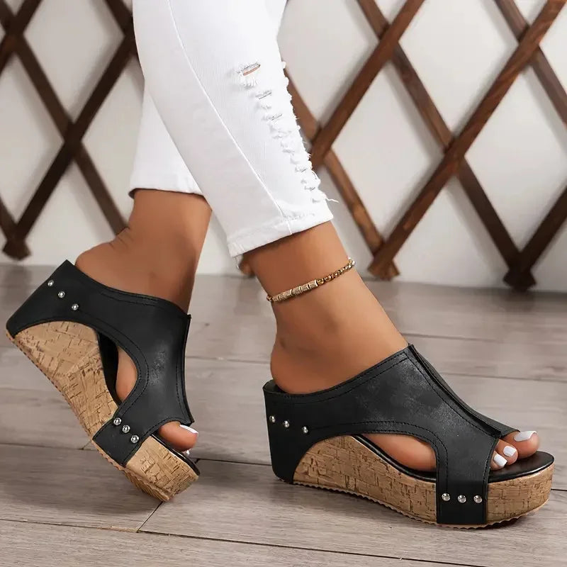 Women Sandals Women Luxury Casual Sandals Roman Open Toe Platform Designer Sandals 2025 New Summer Women Retro Wedges Shoes