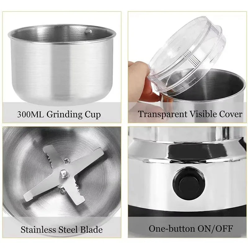 Multifunction Electric Coffee Grinder – 4 Blades