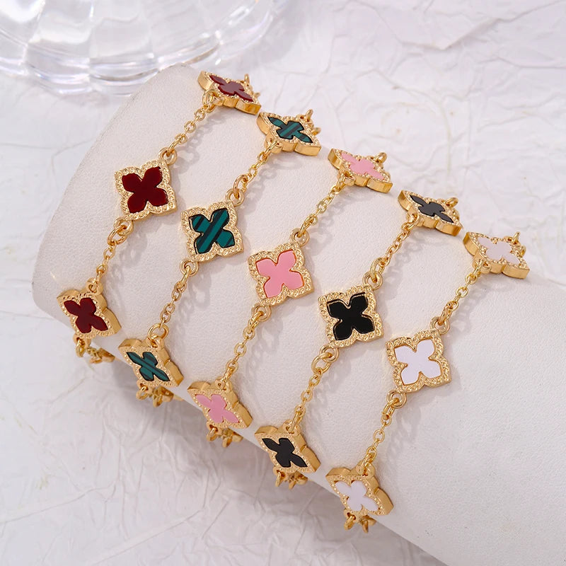 Vintage Rhinestone Clover Bracelet