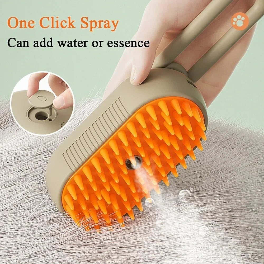 4-in-1 Steam Brush for Cats and Dogs