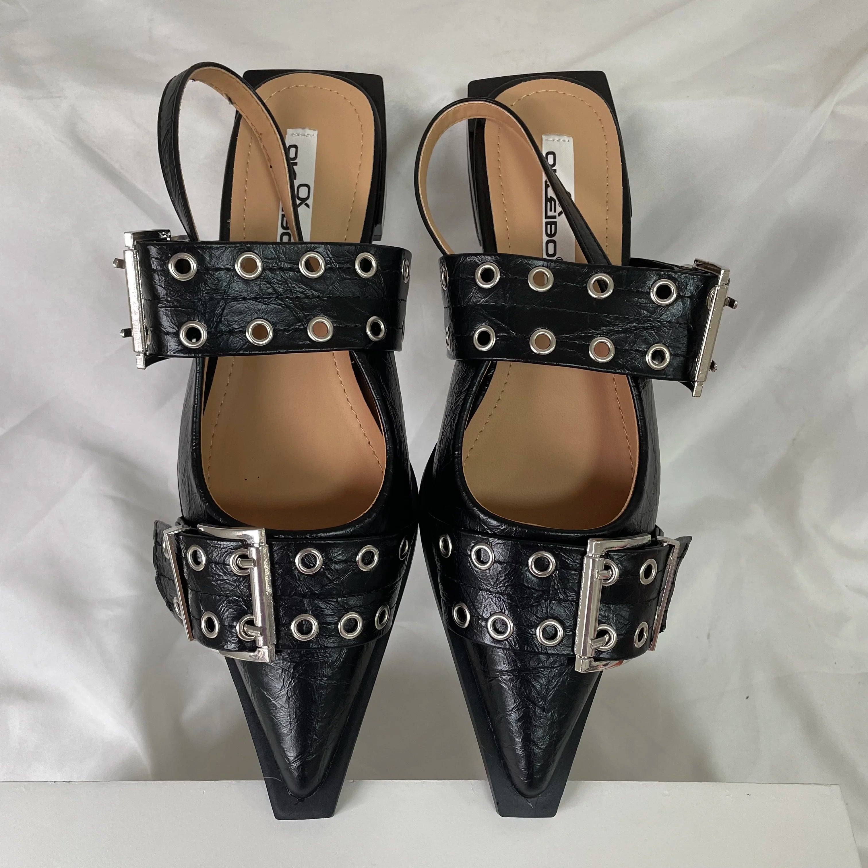 New Women Sandals Shoes Pointed Toe 2025 Spring Fashion Shallow Footwear Slingbacks Ladies Sandals Flats Shoes Big size