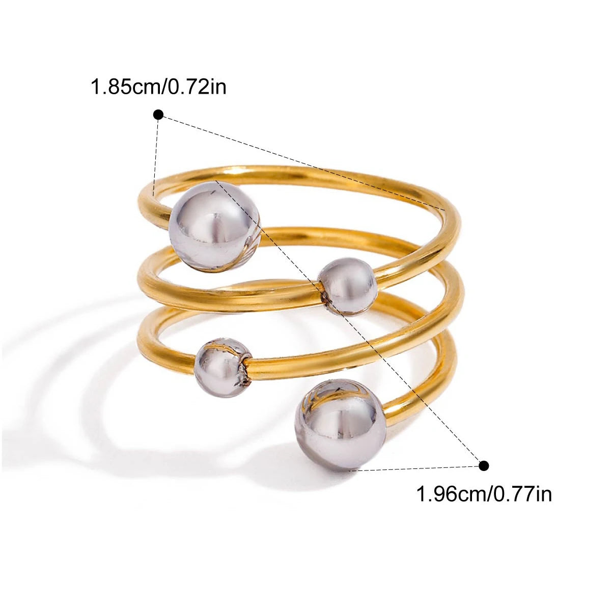 Bague Géométrique Ajourée Plaquée Or 18K