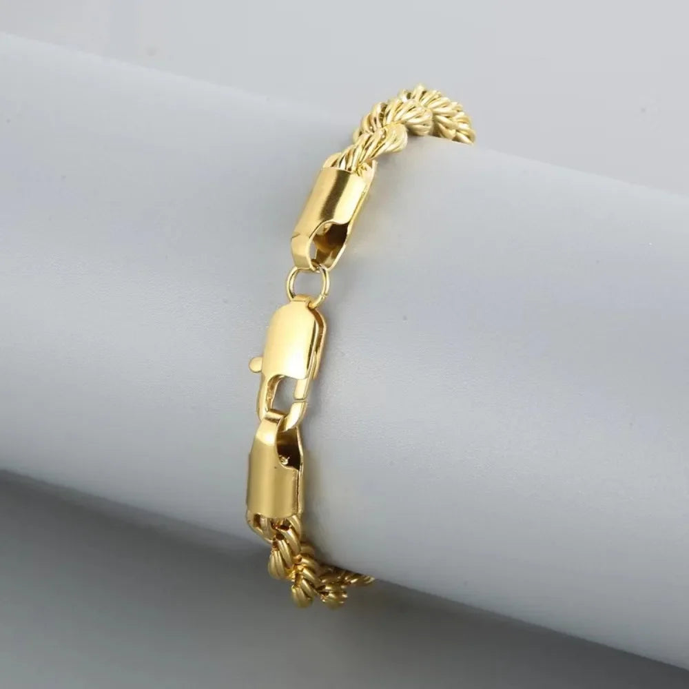 Unisex 18k Gold / 925 Silver Chain Bracelet
