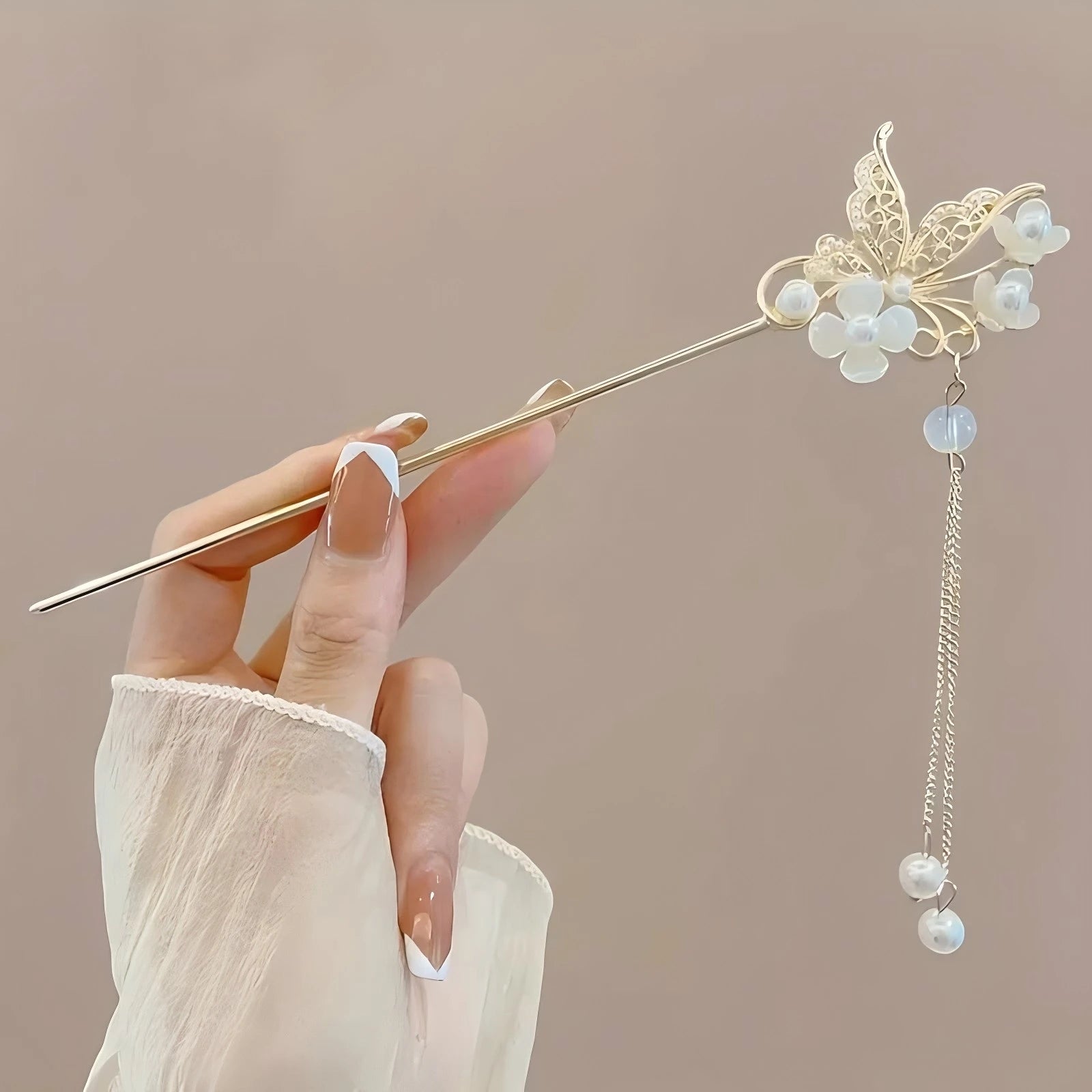 Épingle à Cheveux Pompon Style Chinois Traditionnel