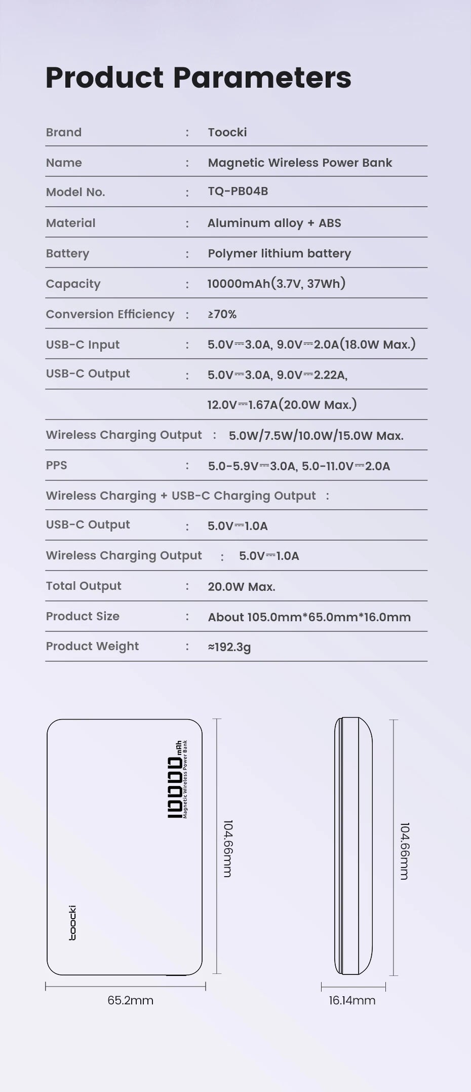 Wireless Magnetic Power Bank 5000mAh