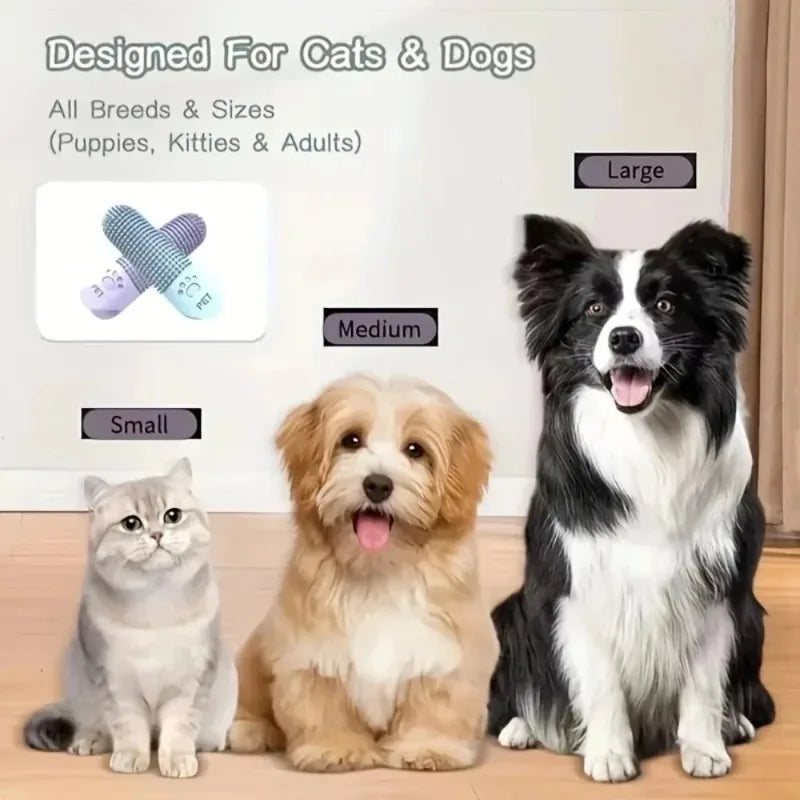 Soft Silicone Dog Toothbrush 360° Finger Toothbrush for Dogs Cats Durable Pet Finger Brush Tooth Cleaning Tool for All Breeds