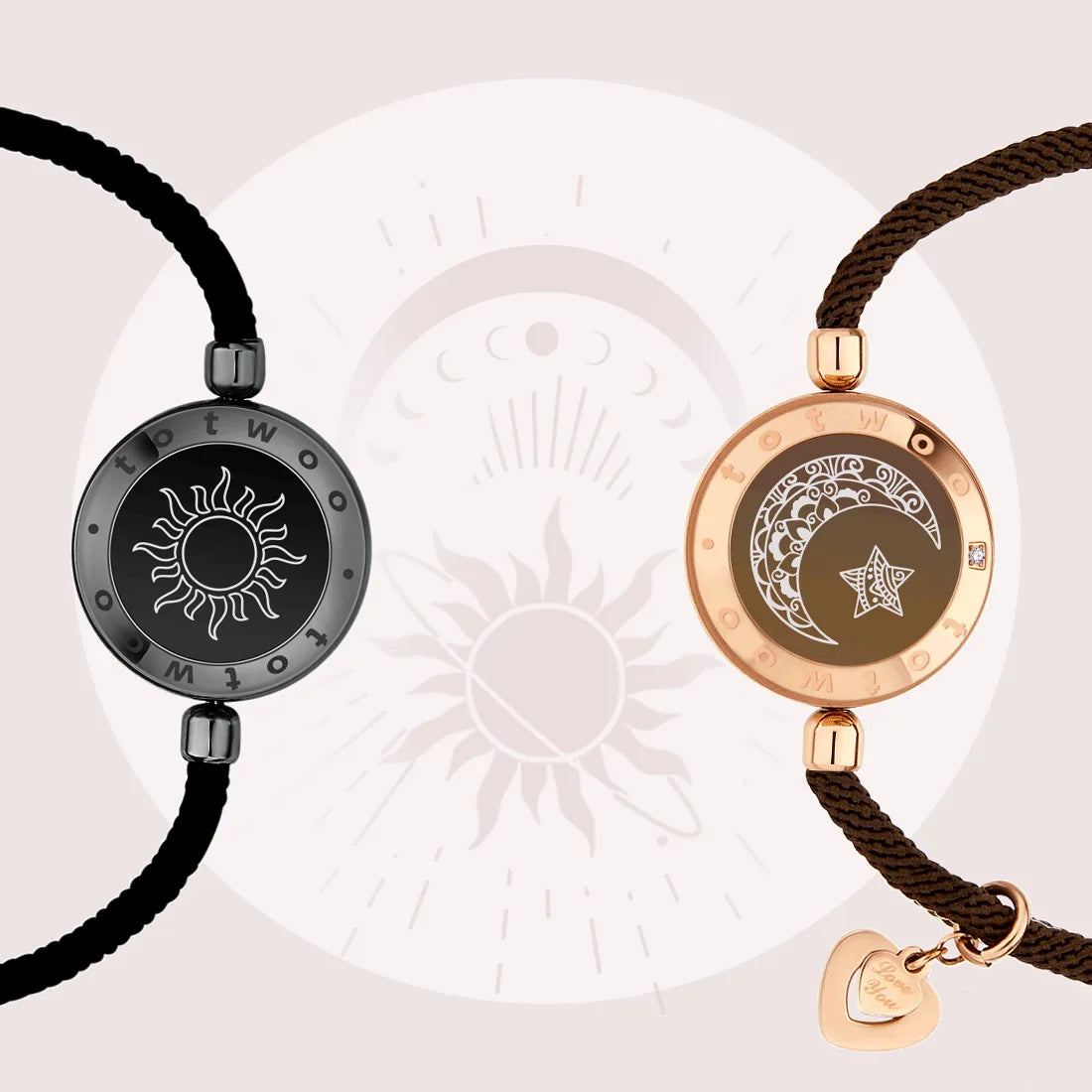 Connected Couple Bracelets – Vibration &amp; Light, Long Distance