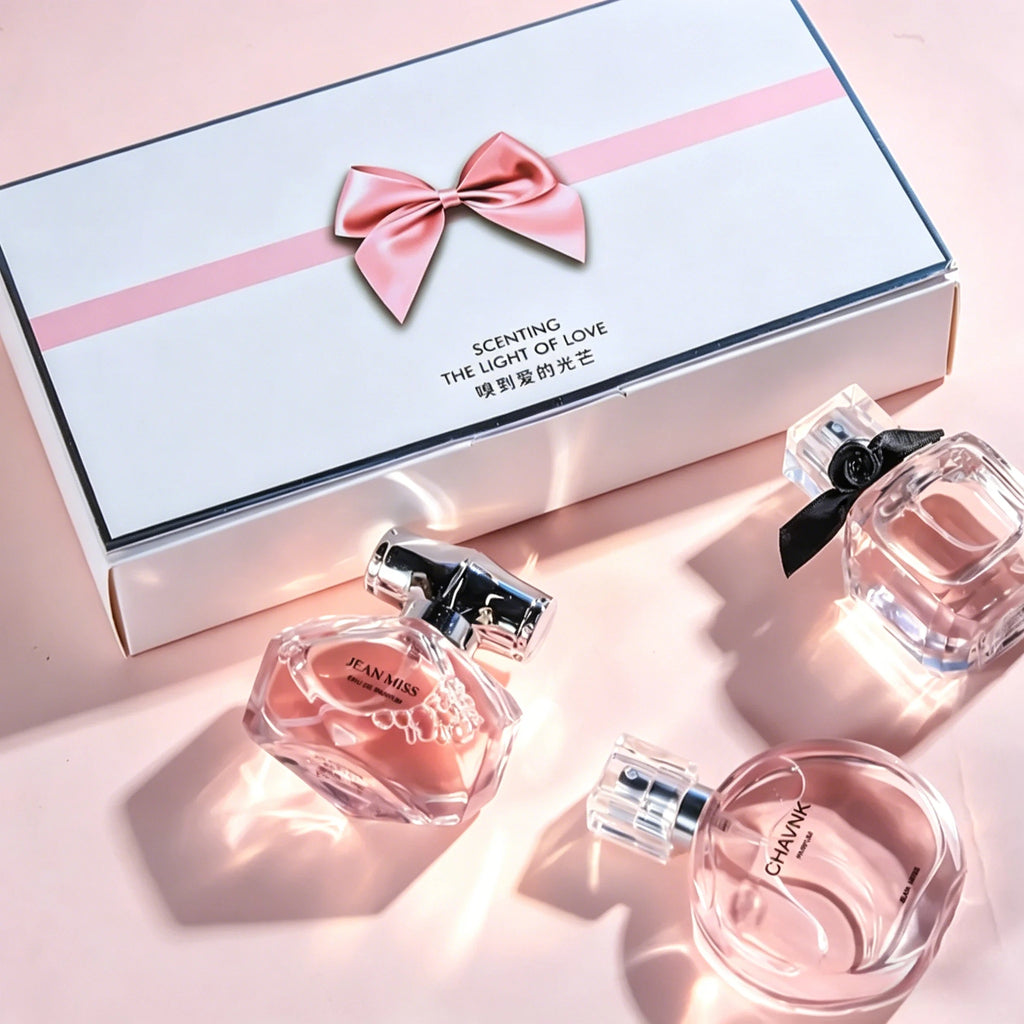 Women EDT Perfume Set 3Pcs Floral Natural Fresh Aroma Long Lasting Fragrance Comparable to Luxury Brand Scent Floral Perfume