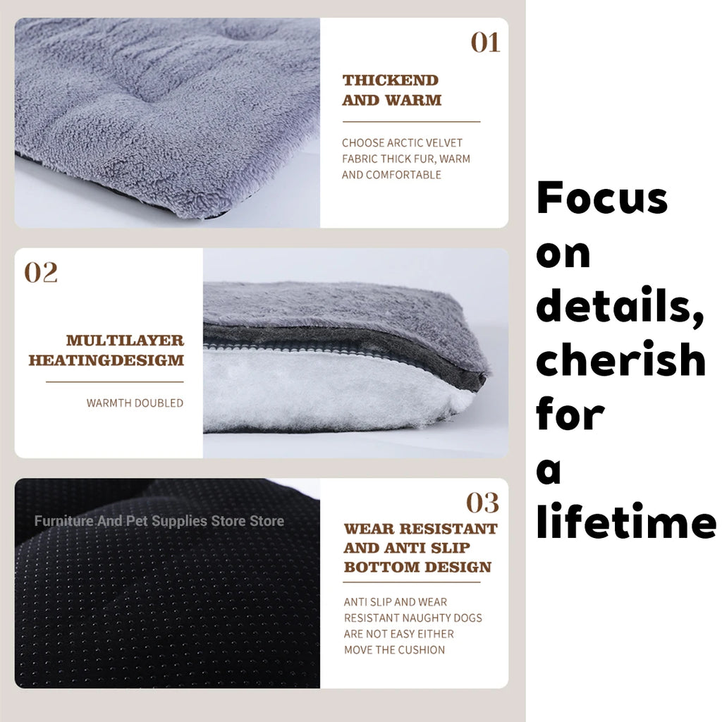 Self Heating Pet Pad, Extra Warm Thermal Dog Crate Pad Washable Anti-Slip Kennel Mat Pet Supplies for Medium Small Dogs and Cats