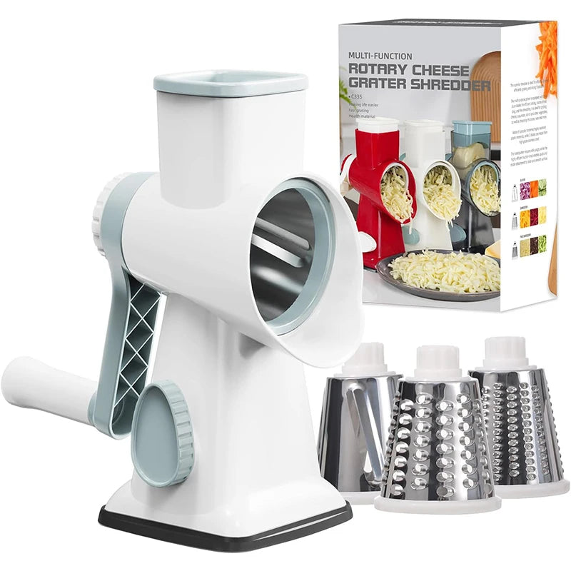 Manual 3-in-1 Rotary Cheese Grater
