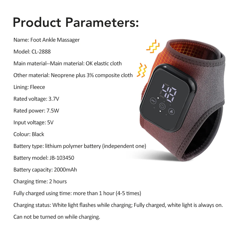 Rechargeable Heated Massage Bracelet – Wrist, Ankle, Hand