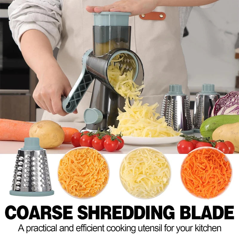 Manual 3-in-1 Rotary Cheese Grater