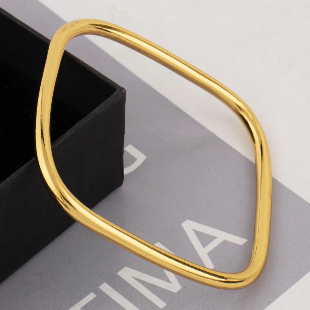Women's Thick Glossy Gold-Plated Bracelet