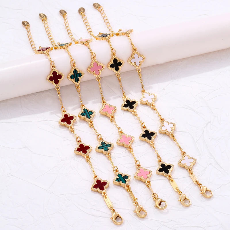 Vintage Rhinestone Clover Bracelet