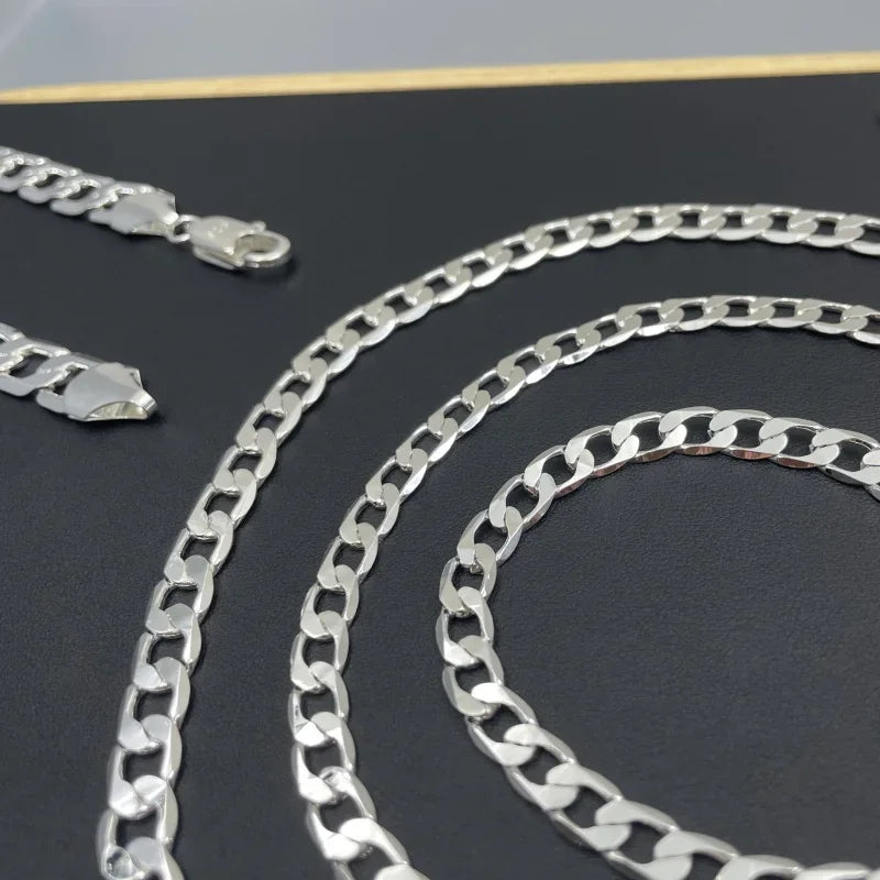 Men's Sterling Silver 925 Necklace – Curb Chain