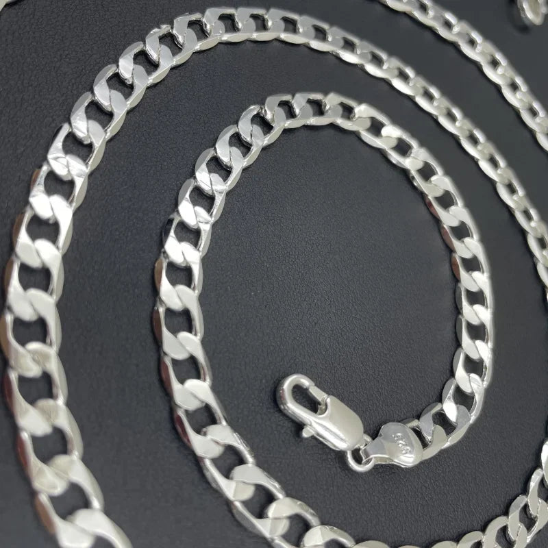 Men's Sterling Silver 925 Necklace – Curb Chain