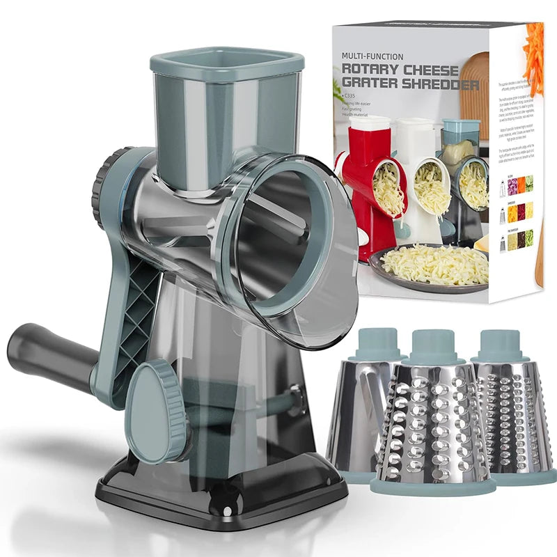 Manual 3-in-1 Rotary Cheese Grater