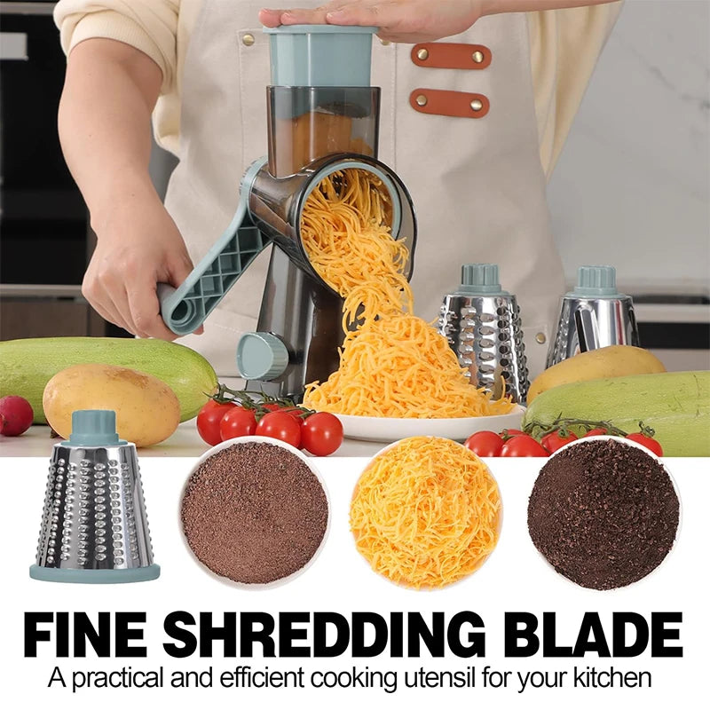 Manual 3-in-1 Rotary Cheese Grater