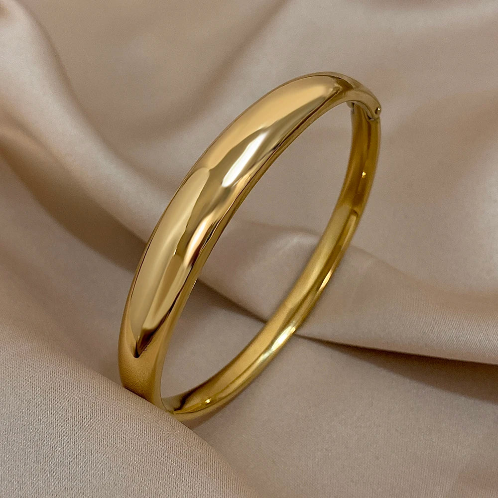 Minimalist Stainless Steel Bangle Bracelet