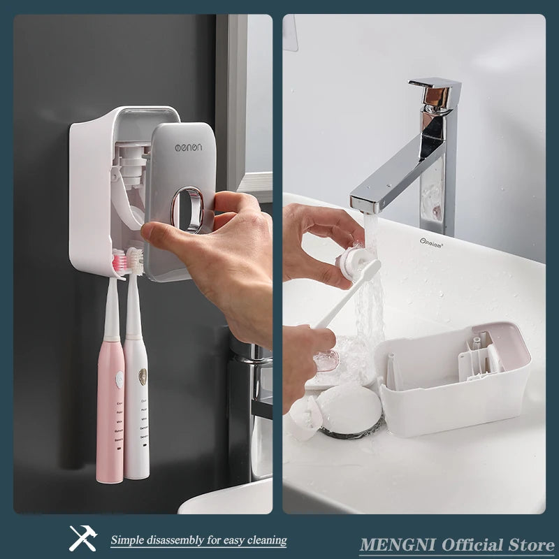 No-Drill Wall-Mounted Toothpaste Dispenser