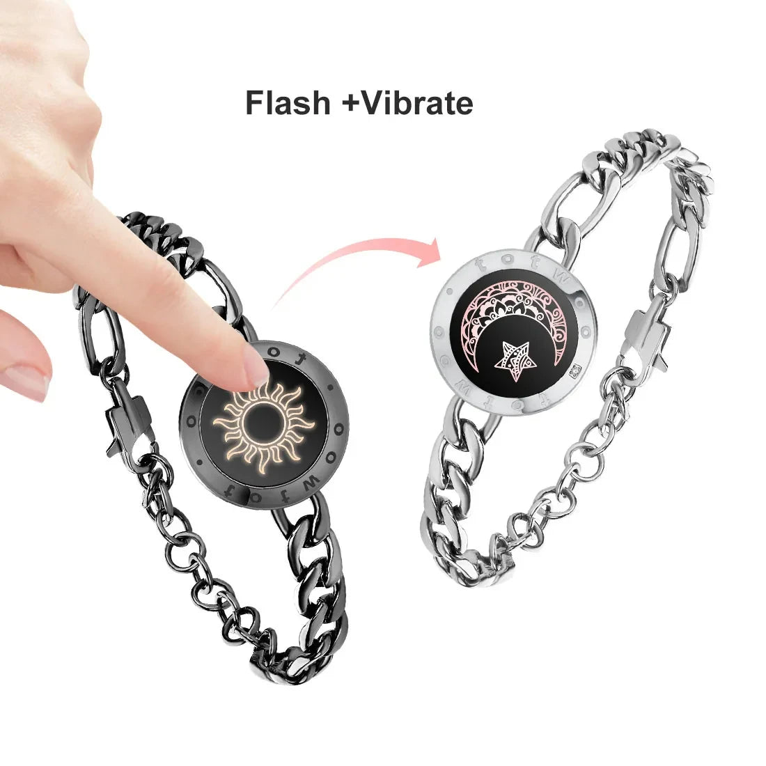 Connected Couple Bracelets – Vibration &amp; Light, Long Distance