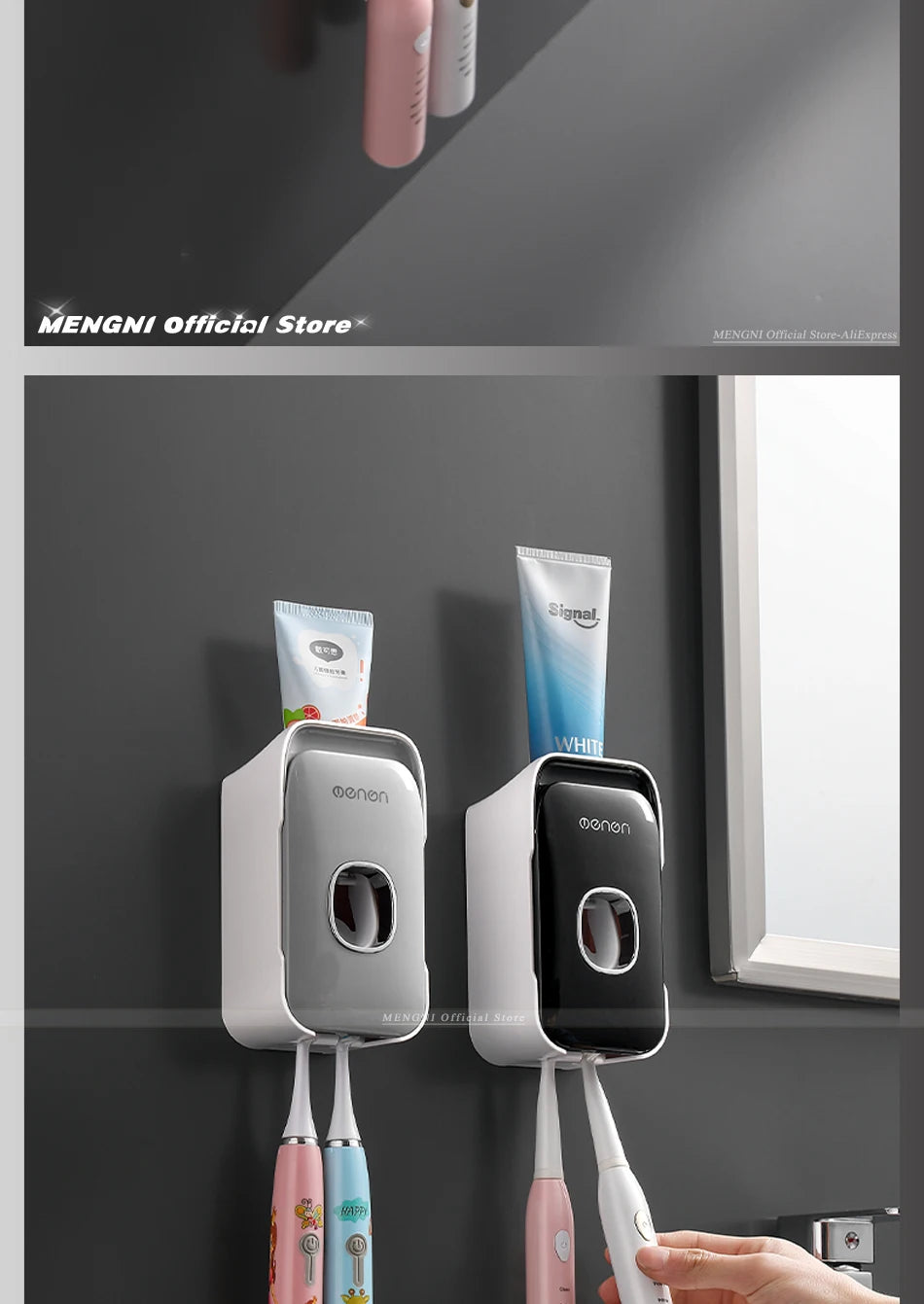 No-Drill Wall-Mounted Toothpaste Dispenser