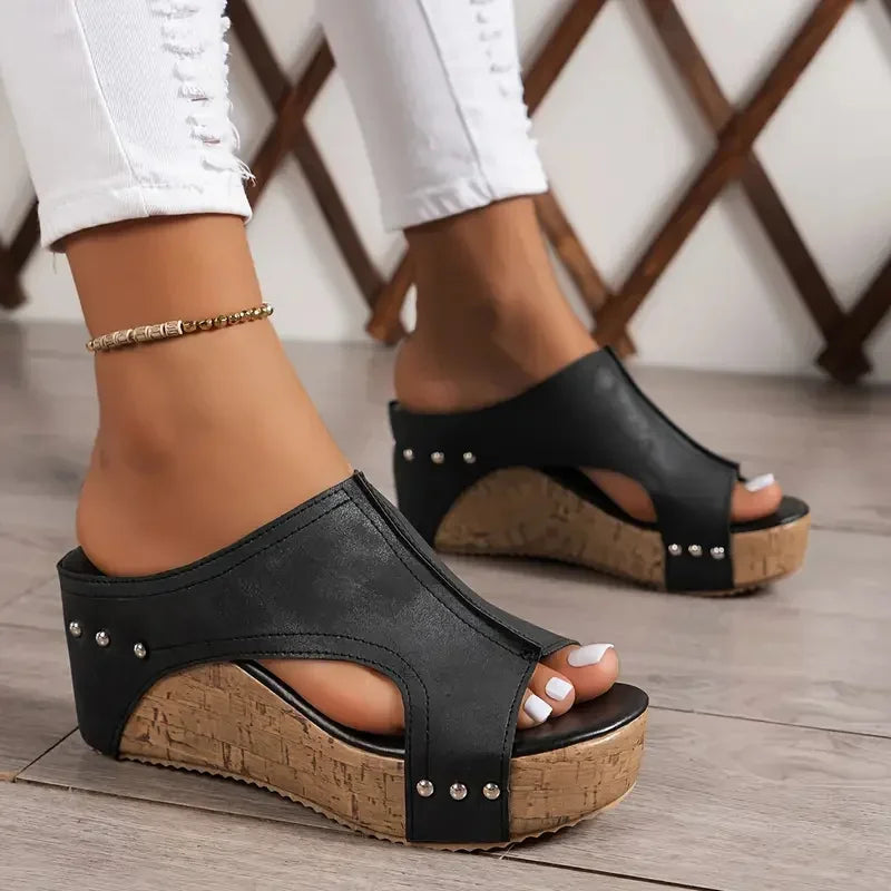 Women Sandals Women Luxury Casual Sandals Roman Open Toe Platform Designer Sandals 2025 New Summer Women Retro Wedges Shoes
