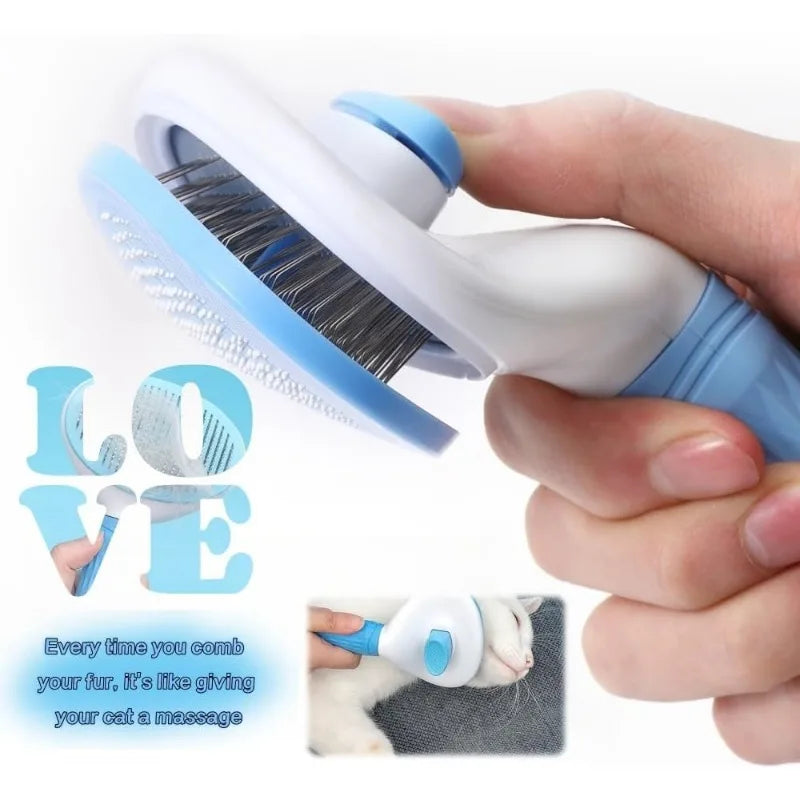 Self-Cleaning Brush-Comb for Dogs and Cats