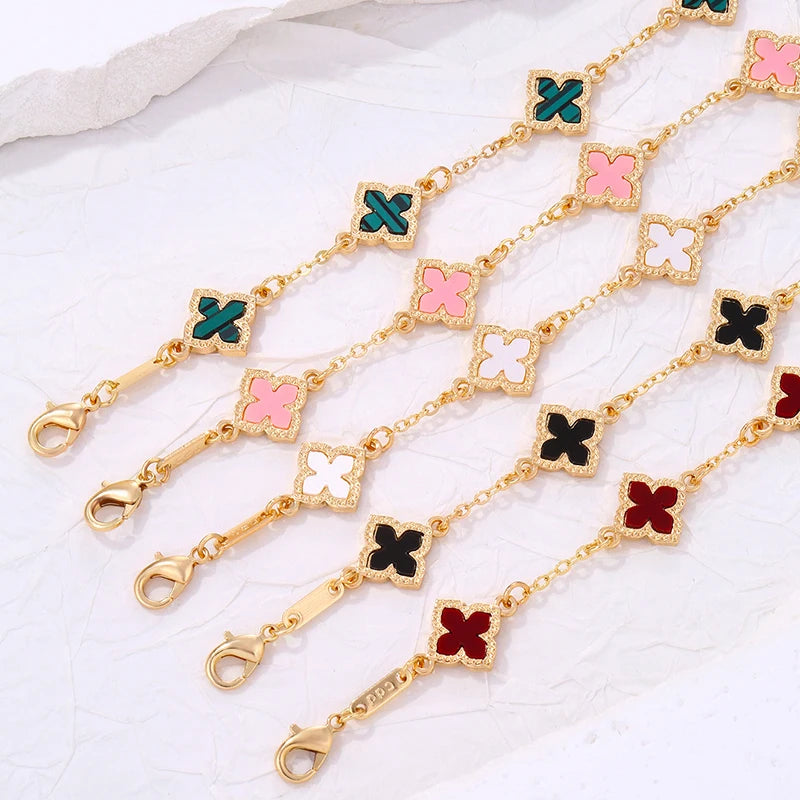Vintage Rhinestone Clover Bracelet