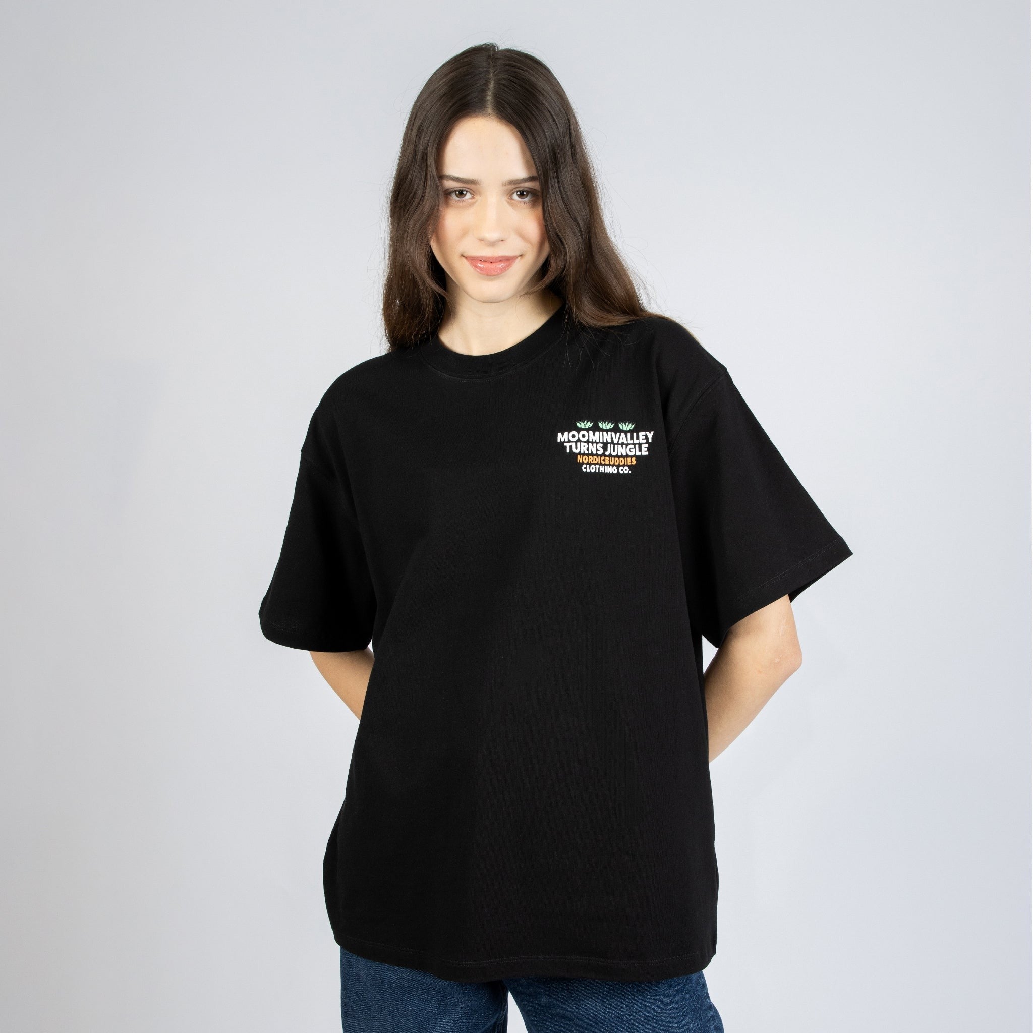 Moomintroll Jungle Heavy Unisex T-shirt - Black