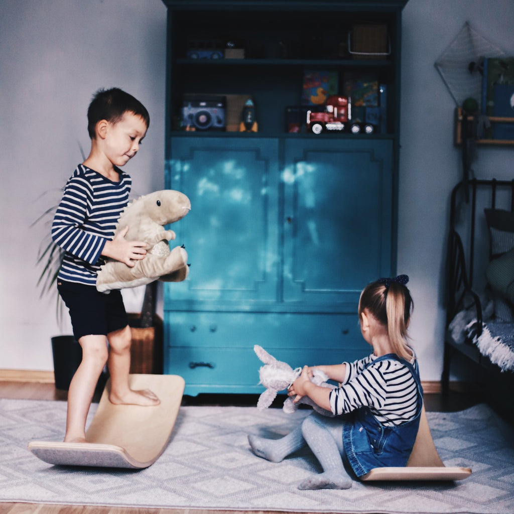 Wooden Balance Board With Grey Felt